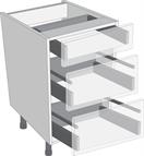 Antaro Metallic Grey 500mm Cabinet Pack, 1 Cutlery &amp; 2 Pan Drawers