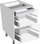 Antaro Metallic Grey 500mm Cabinet Pack, 1 Internal Cutlery &amp; 2 Pan Drawers