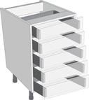 Antaro Metallic Grey 600mm Cabinet Pack, 5 Cutlery Drawers