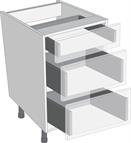 Legrabox Orion Grey 450mm Cabinet Pack, 1 Cutlery &amp; 2 Pan Drawers