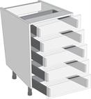 Legrabox Orion Grey 800mm Cabinet Pack, 5 Cutlery Drawers