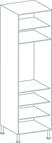 600 x 2150mm Tall Larder Unit Carcass in Light Grey (Flat Pack)