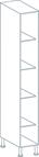 300 x 1970mm Tall Larder Unit Carcass in White (Flat Pack)