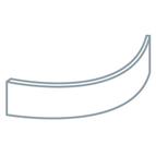Avanti Quadro 22mm Curved Plinth, Alabaster Grained Paint Eff 150 x 278 x 578mm