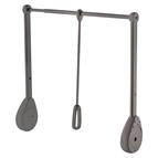 Wardrobe pull down with damper, 500-750mm internal measurement, Dark Grey