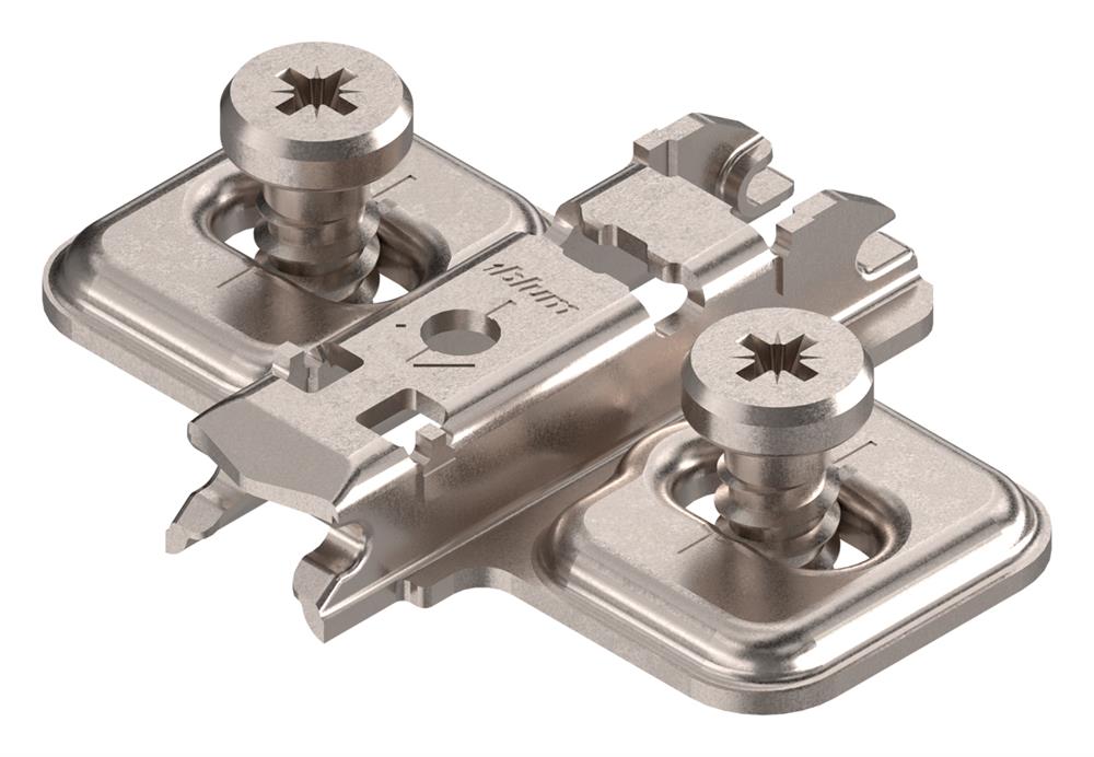 Blum 0mm height adjustable steel plate for CLIP Top hinges with euroscrews