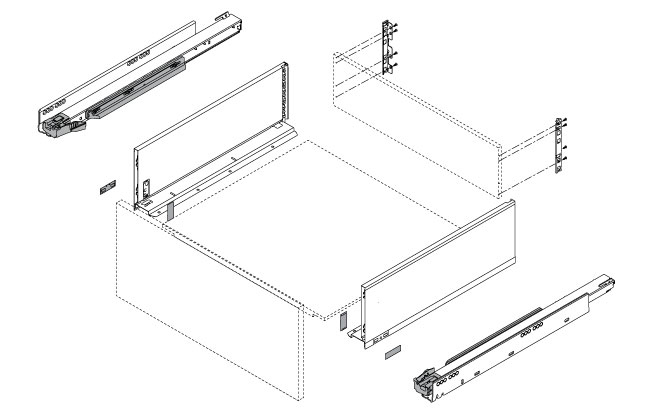 Blum Legrabox with Blumotion C height 450mm orion grey (40kg)