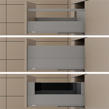 Merivobox Blumotion and Tip-On E-Height Drawers