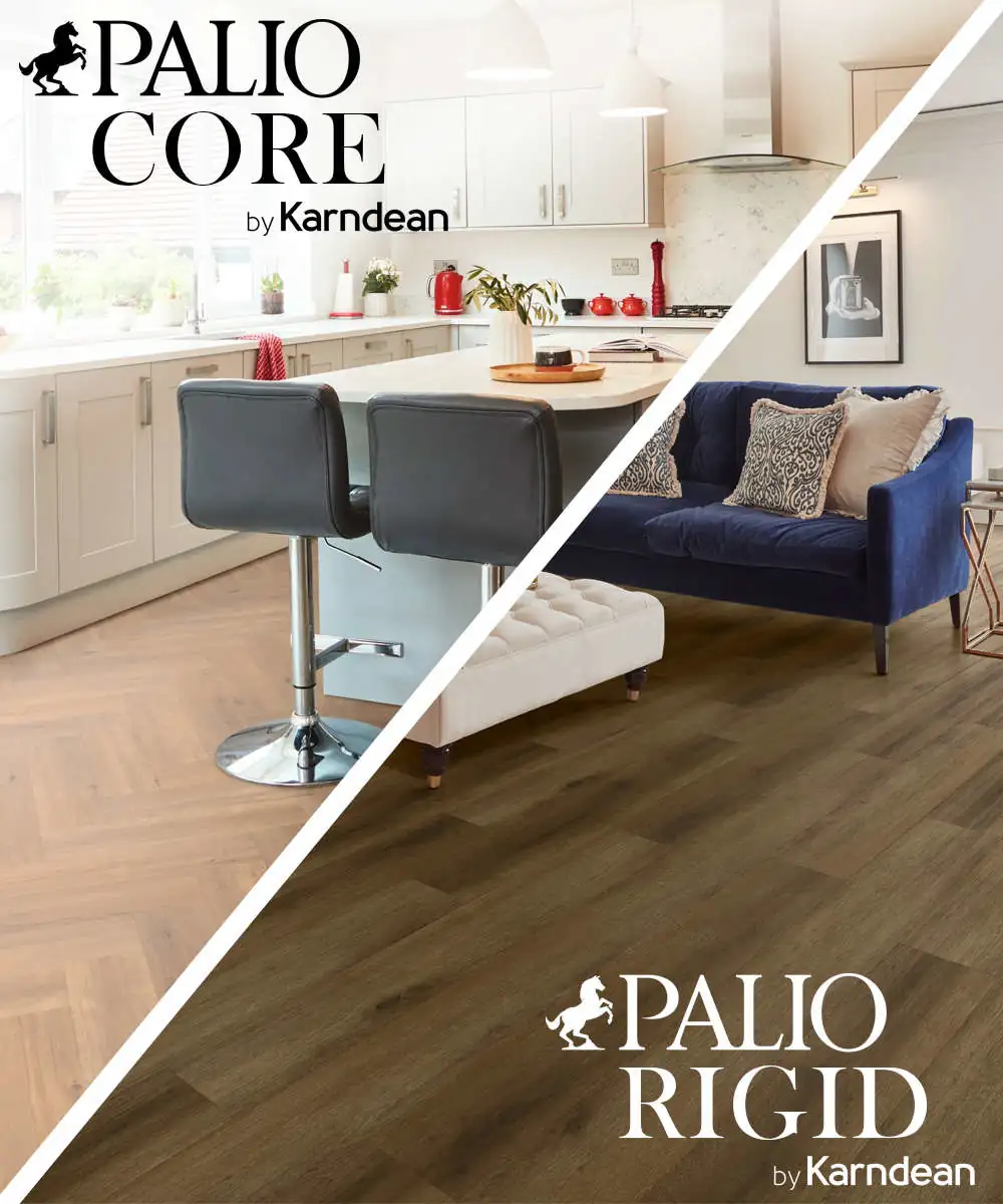 Palio by Karndean flooring in a kitchen & bedroom setting
